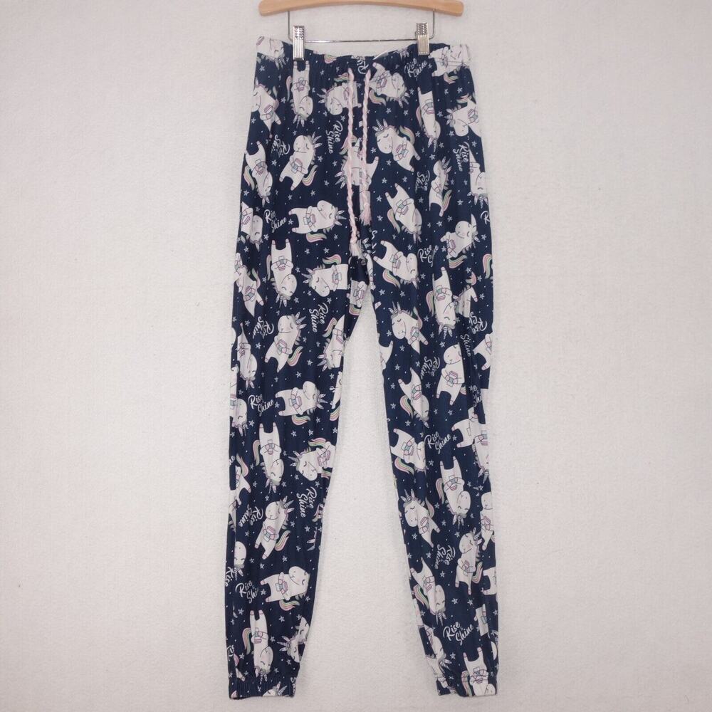 Briefly Stated Super Soft Women's Jogger Sleep Pants XS Unicorn Rise & Shine - Picture 2 of 8